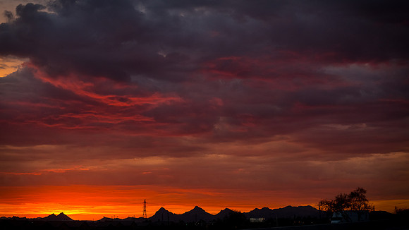 Desert  sky ablaze with color......