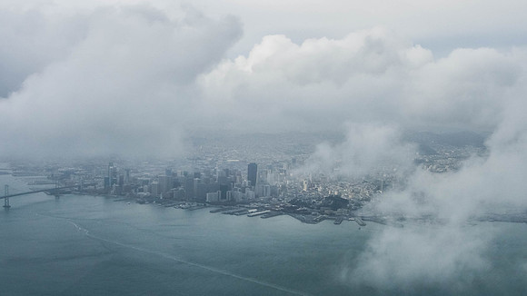 East Bay in the clouds....
